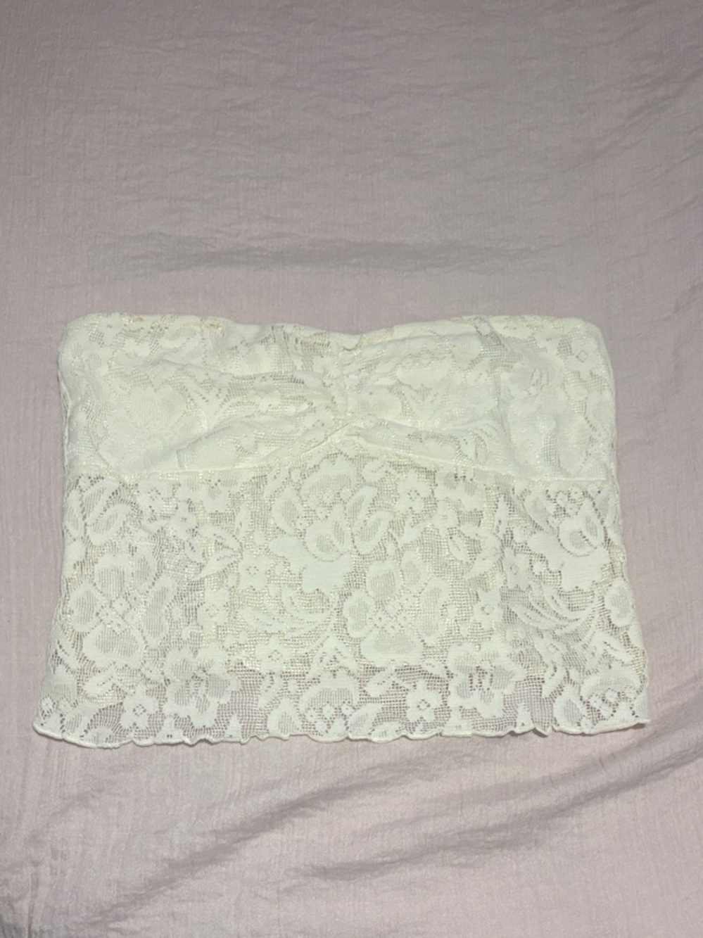 RSQ White Lace Strapless Crop Top